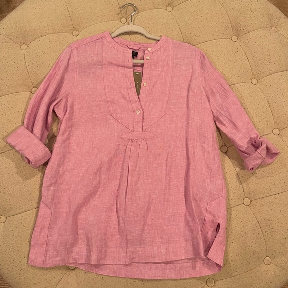 J. Crew Tops - Jcrew women’s pink/purple linen shirt